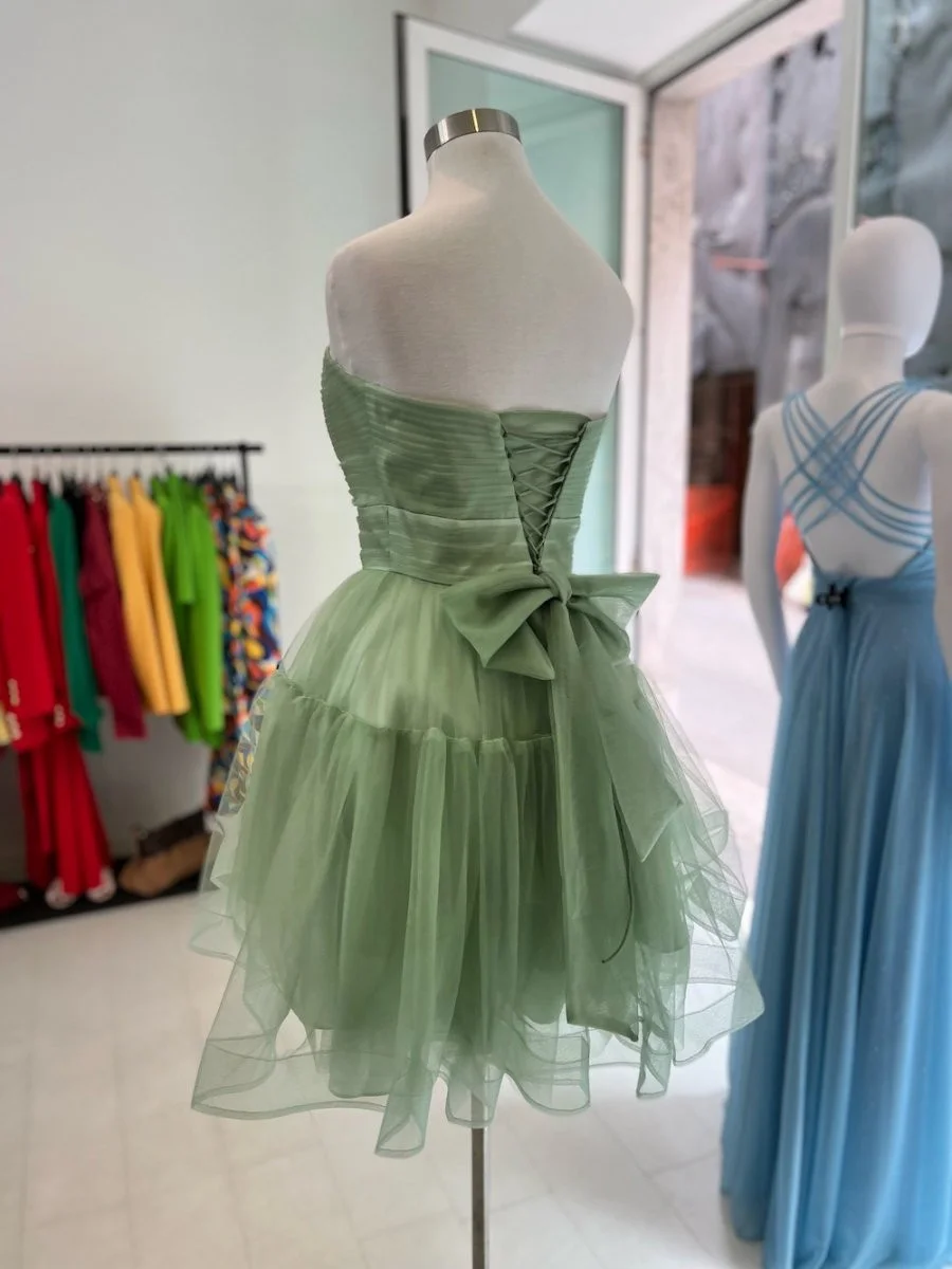 Vestiti Lunghi Vestiti Verde Tiffany Corti Vestito Corto In Tulle