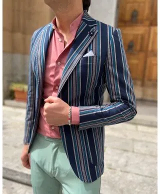 Giacca uomo, gessata - Paul Miranda - Made in Italy