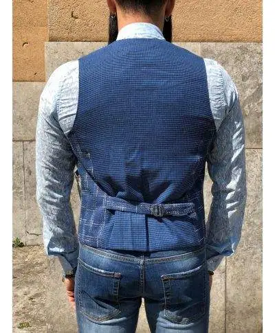 Panciotto uomo blue - Sottogiacca elegante con catena