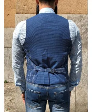 Panciotto uomo blue - Sottogiacca elegante con catena