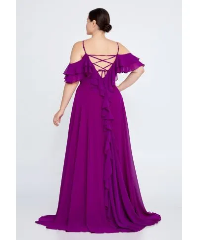 Vestito elegante - Taglie curvy - Fuxia