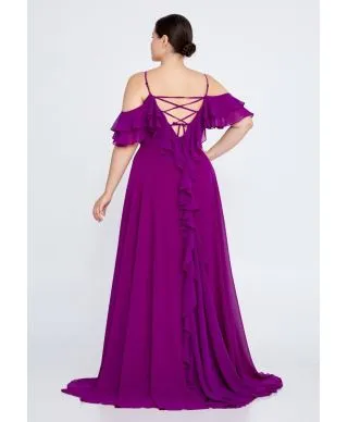 Vestito elegante - Taglie curvy - Fuxia