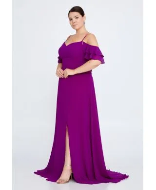 Vestito elegante - Taglie curvy - Fuxia
