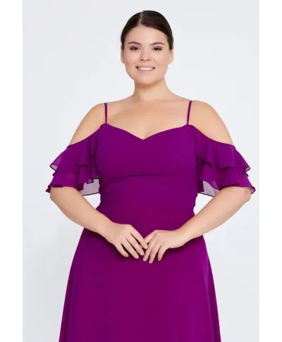 Vestito elegante - Taglie curvy - Fuxia