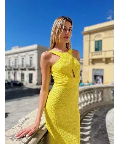 Vestito elegante - Da cerimonia - A sirena - Giallo