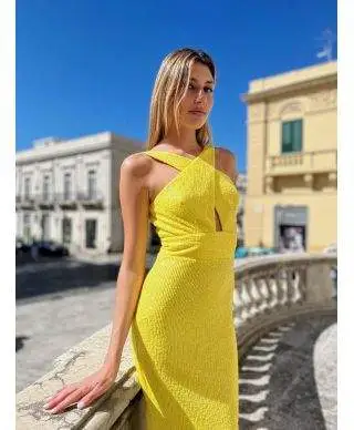 Vestito elegante - Da cerimonia - A sirena - Giallo