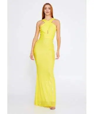 Vestito elegante - Da cerimonia - A sirena - Giallo