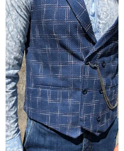 Panciotto uomo blue - Sottogiacca elegante con catena