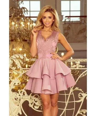 Vestito corto, rosa - Elegante - A palloncino