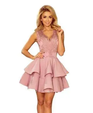Vestito corto, rosa - Elegante - A palloncino
