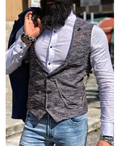 Panciotto uomo blue - Sottogiacca elegante con catena