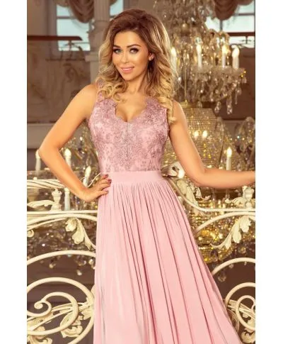 Vestito lungo elegante - Corpetto in pizzo - Lea