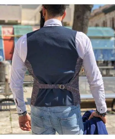 Panciotto uomo blue - Sottogiacca elegante con catena