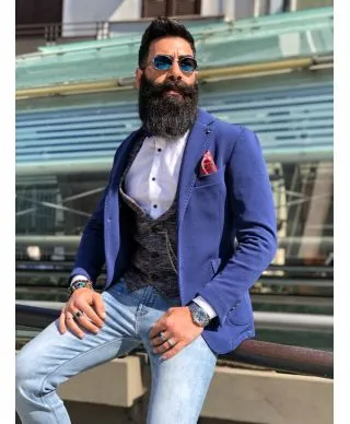 Panciotto uomo blue - Sottogiacca elegante con catena