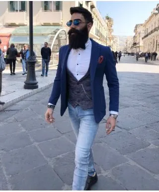Panciotto uomo blue - Sottogiacca elegante con catena