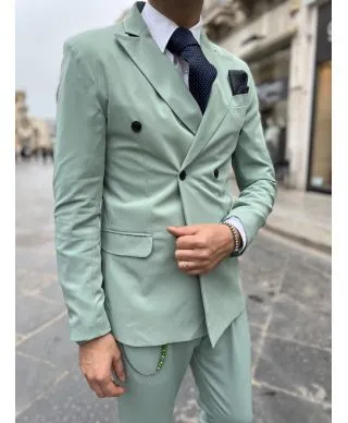 Abito uomo doppiopetto, verde tiffany