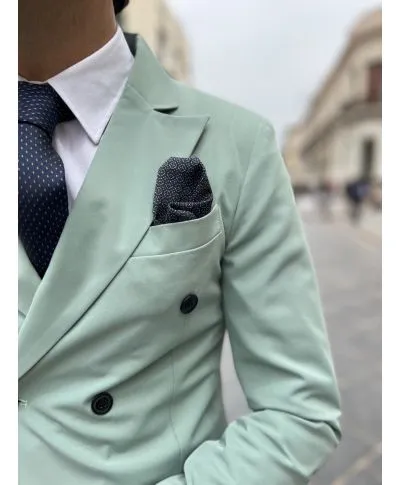 Abito uomo doppiopetto, verde tiffany