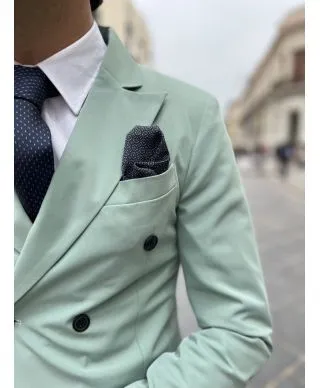 Abito uomo doppiopetto, verde tiffany