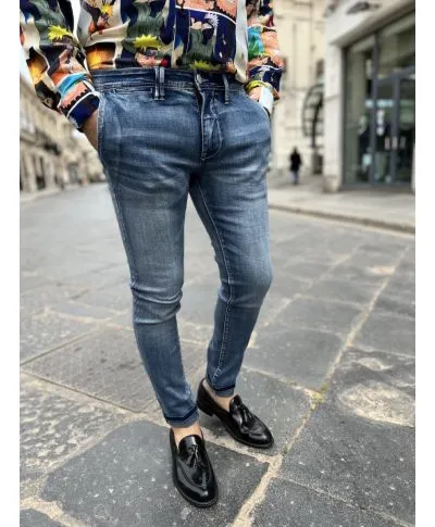 Jeans uomo - Leggero - Lavaggio medio - Key Jey