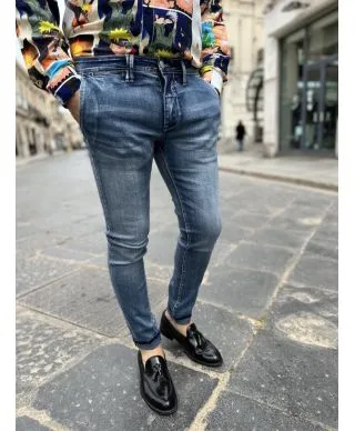 Jeans uomo - Leggero - Lavaggio medio - Key Jey