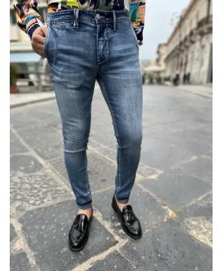 Jeans uomo - Leggero - Lavaggio medio - Key Jey