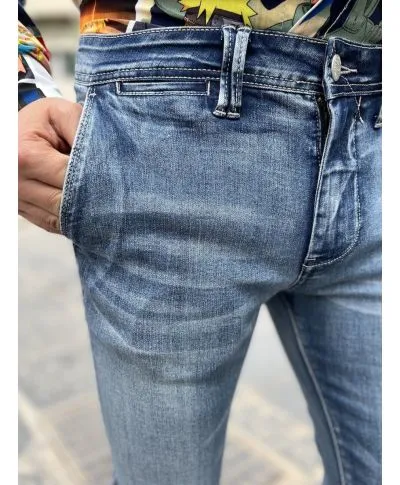 Jeans uomo - Leggero - Lavaggio medio - Key Jey