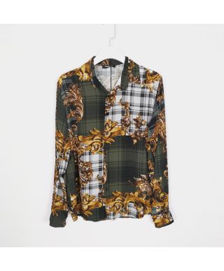 Camicia uomo, fantasia oro e nera