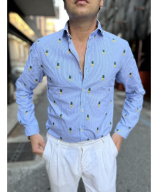 Camicia uomo - Fantasia ananas - Collo classico