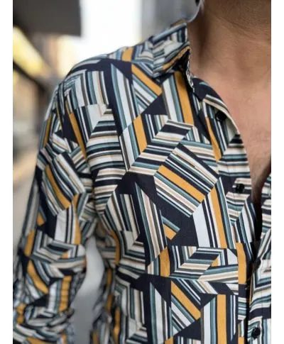 Camicia fantasia - Stampa retrò - Collo classico