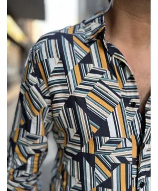 Camicia fantasia - Stampa retrò - Collo classico