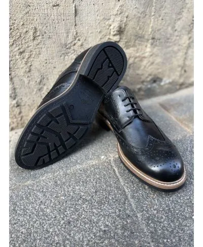 Scarpe stringate - Nera - Vera pelle - Made in Italy