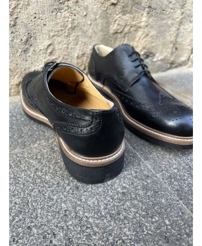 Scarpe stringate - Nera - Vera pelle - Made in Italy