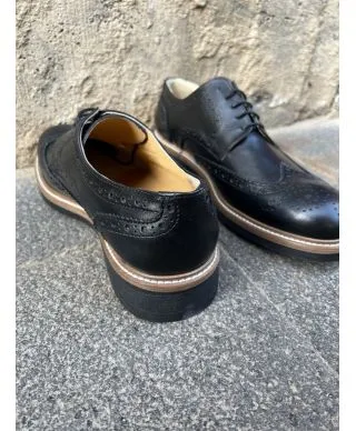 Scarpe stringate - Nera - Vera pelle - Made in Italy