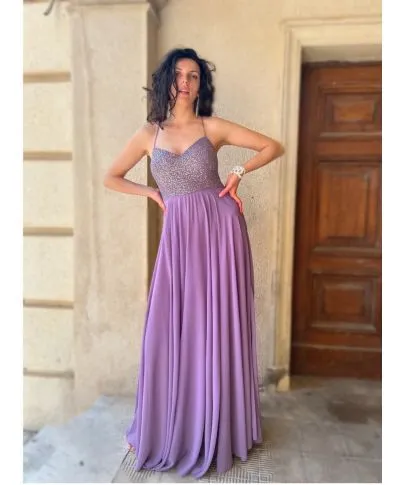 Vestito da cerimonia - Glicine - Schiena scoperta