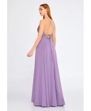 Vestito da cerimonia - Glicine - Schiena scoperta