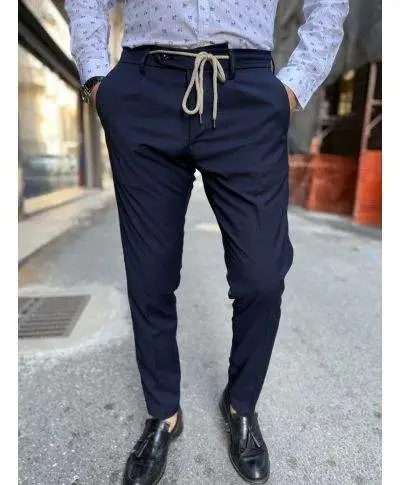 Pantaloni uomo blu, slim - Paul Miranda - Made in Italy