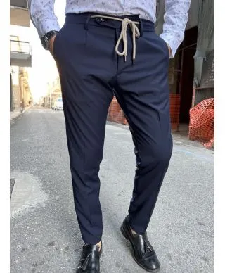 Pantaloni uomo blu, slim - Paul Miranda - Made in Italy