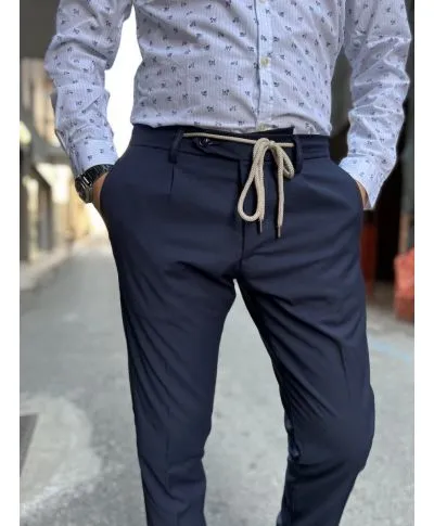 Pantaloni uomo blu, slim - Paul Miranda - Made in Italy