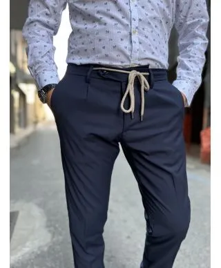 Pantaloni uomo blu, slim - Paul Miranda - Made in Italy
