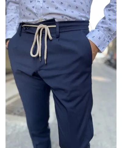 Pantaloni uomo blu, slim - Paul Miranda - Made in Italy