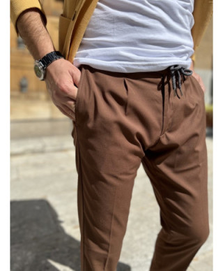 Pantaloni uomo marroni, slim - Paul Miranda - Made in Italy