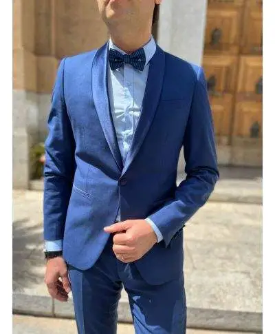 Smoking blu elettrico, elegante - Cerimonia uomo
