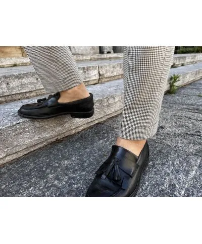 Pantaloni uomo slim, estivo blu a quadri