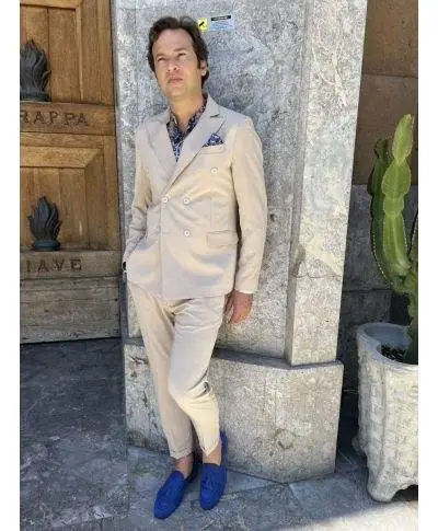 Abito uomo, doppiopetto - Beige