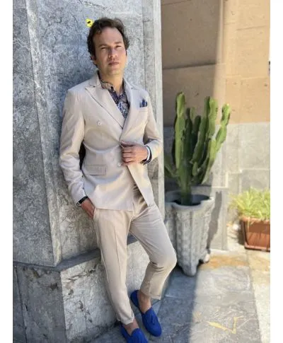 Abito uomo, doppiopetto - Beige