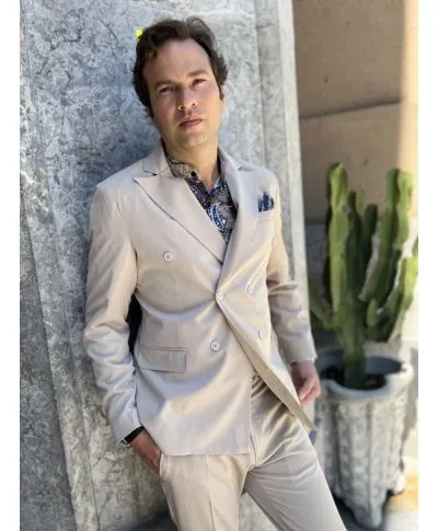 Abito uomo, doppiopetto - Beige