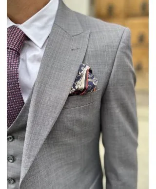 Abito uomo grigio, gilet monopetto