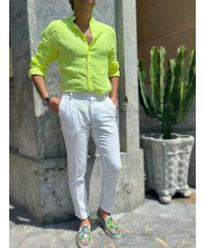 Camicia uomo, fluo giallo
