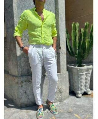 Camicia uomo, fluo giallo