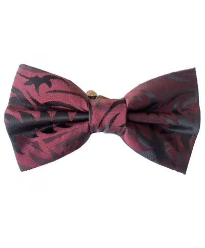 Papillon uomo nero e bordeaux - Farfallino a fantasia - Papillon uomo elegante